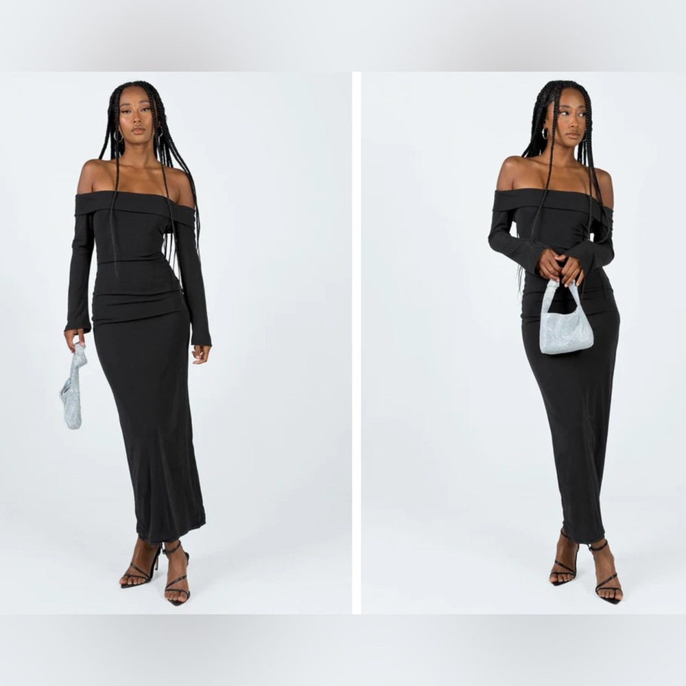 MAIDA MAXI DRESS BLACK Princess Polly Brand New